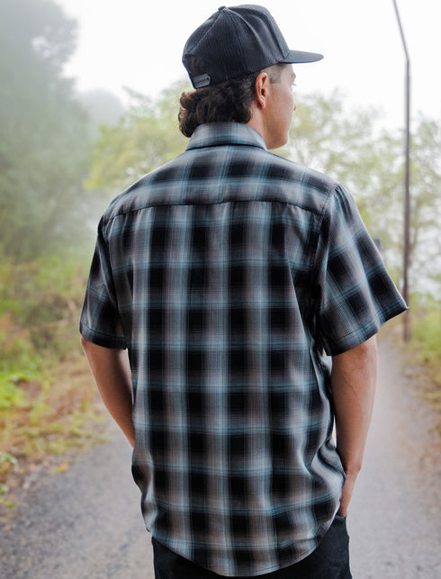 MORNING FOG BAMBOO SHORT SLEEVE BUTTON UP - MENS